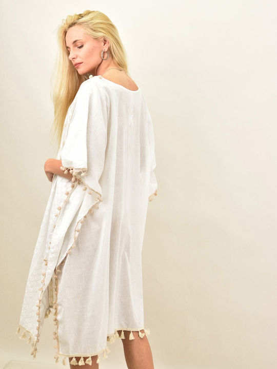 Potre Feminin Scurt Caftan de Plajă Bej