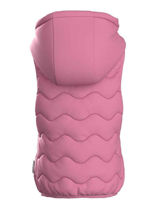 Kids' Quilted Jacket Sleeveless Short Pink