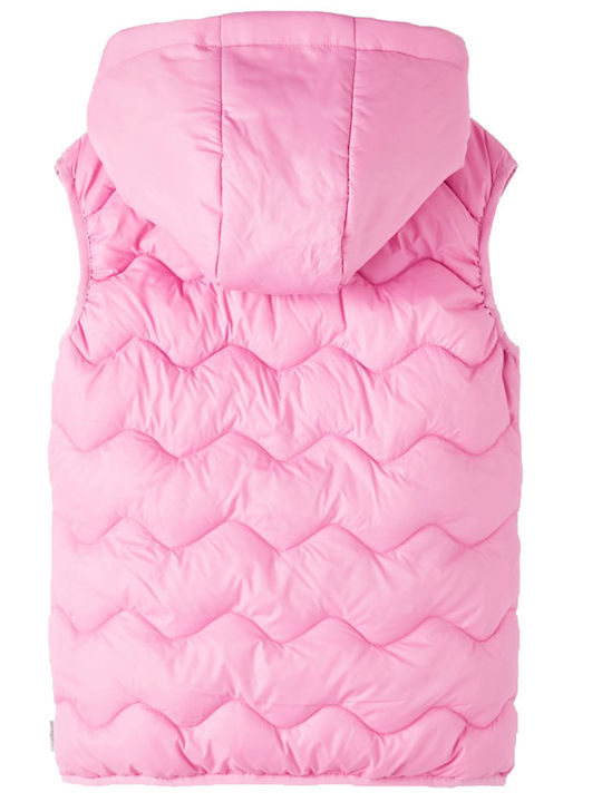 Kids' Quilted Jacket Sleeveless Short Pink
