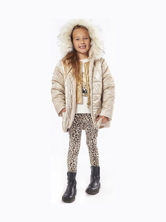 Kids' Parka Long with Hood Beige