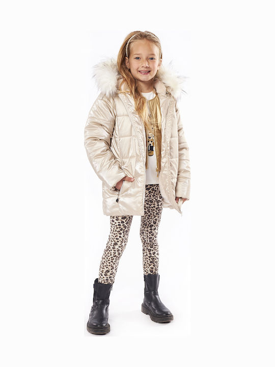 Kids' Parka Long with Hood Beige