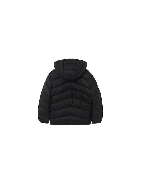 Mayoral Kids Quilted Jacket short Hooded Black