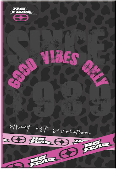No Fear Caiet Cu Dungi B5 40 Foi De Hârtie Be Brave-Good Vibes (Desene Și Modele Diverse)