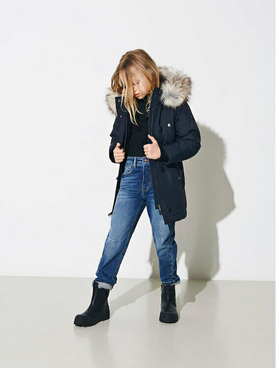Kids' Parka Long with Hood Black Koniris