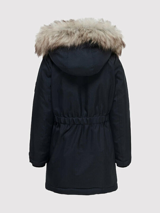 Kids' Parka Long with Hood Black Koniris