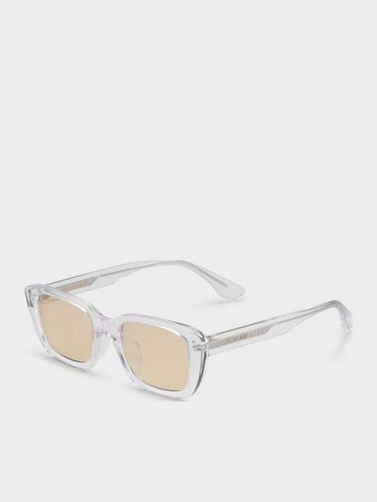 Bolon Unisex Sunglasses with Transparent Plastic Frame and Beige Lens BL3039E90