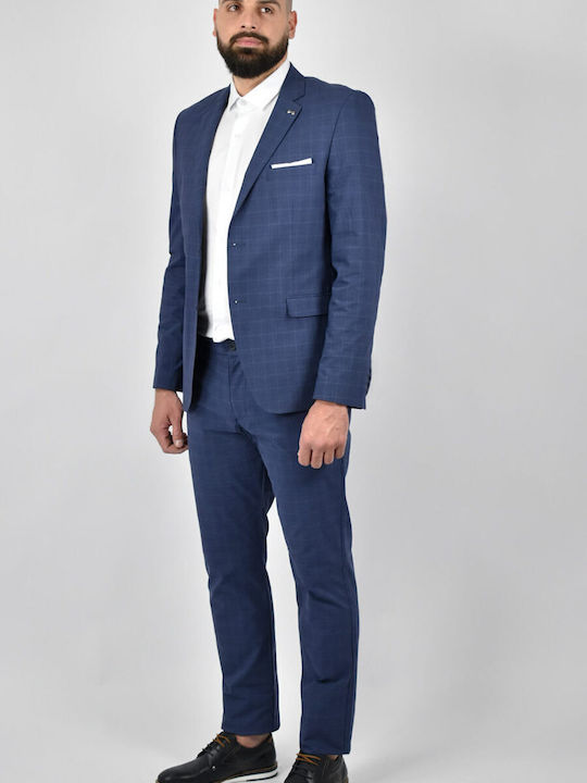 Men's Summer Suit Jacket Slim Fit Blue