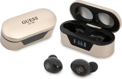 Guess Classic Logo В ухото Bluetooth хендсфри Слушалки с Кутийка за Зареждане Златеа