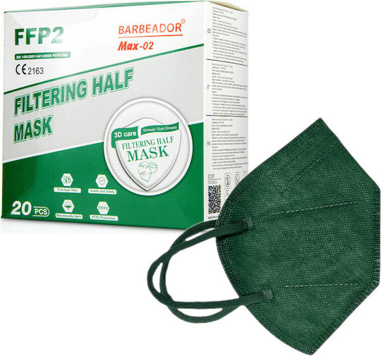 Max Barbeador Max-02 Disposable Protective Mask FFP2 in Envelope Green 20pcs