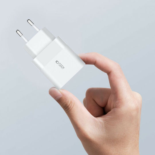 Tech-Protect Charger Without Cable with USB-A Port and USB-C Port 30W Power Delivery / Quick Charge 3.0 Whites (C30W)