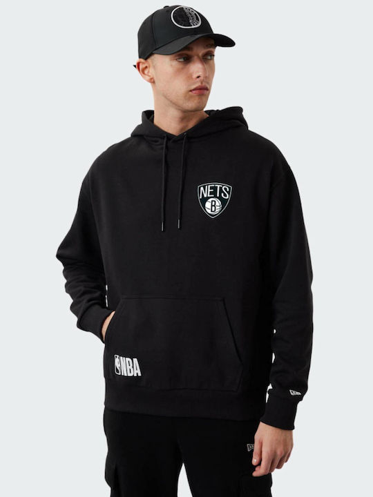 Brooklyn Nets NBA Team Φούτερ με Κουκούλα Μαύρο