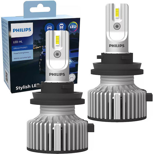 Philips Λάμπες Αυτοκινήτου Ultinon Pro3021 H11 / H8 / H16 LED 6000K Ψυχρό Λευκό 12V 20W 2τμχ