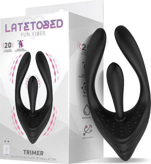 LateToBed Fun Vibes Trimer Multifunction Stimulator Doppelter Vibrator 11.2cm Black