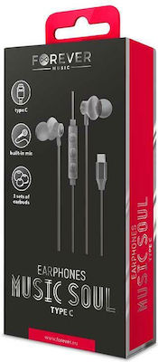 Forever Music Soul Type-C In-ear Handsfree with USB-C Connector Black