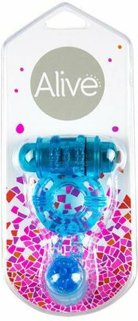 Alive Double Ding Vibrating Cock Ring Schwanz & Hoden Blue