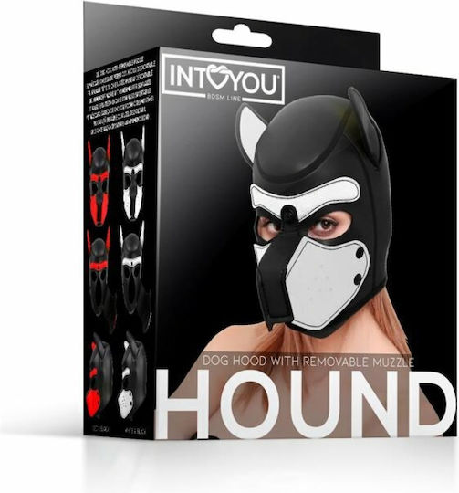 IntoYou Dog Hood With Removable Muzzle BDSM Mask White / Black