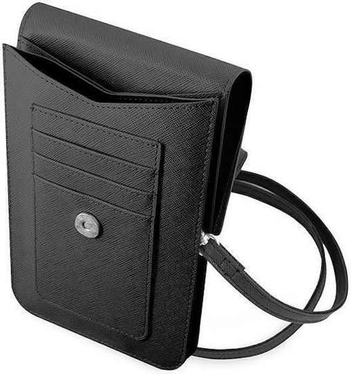 Guess Saffiano Triangle Logo Phone Bag Beutel Schwarz GUWBSATMBK
