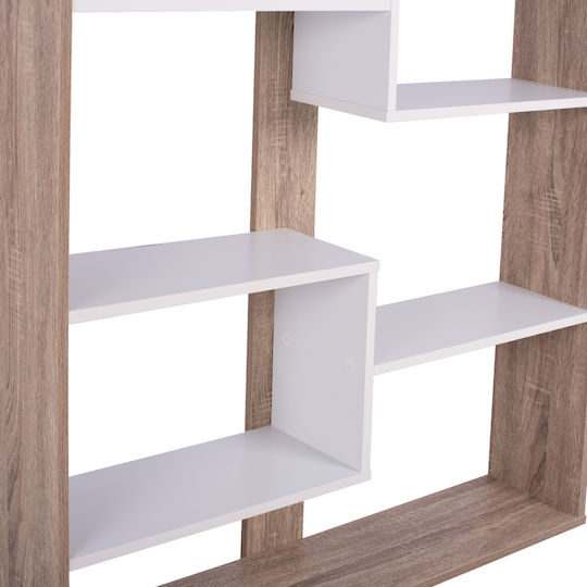 Bibliotecă Marceline Natural - Alb 100x21x124,5 cm