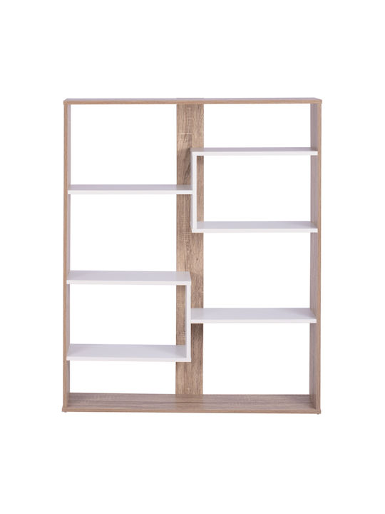 Bookcase Marceline Natural - White 100x21x124.5cm