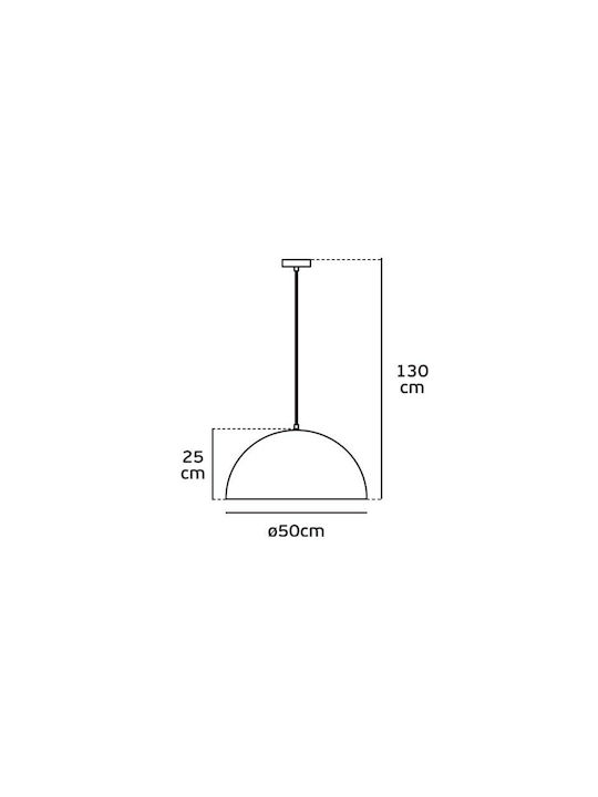 VK Lighting Pendant Light White Bell with Socket E27 50x130x25cm