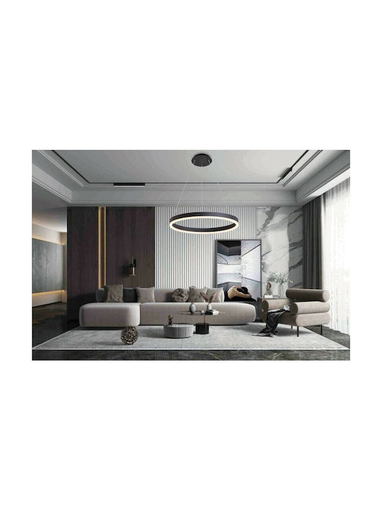 VK Lighting VK/04251PE/B/W/60 Μοντέρνο Κρεμαστό Φωτιστικό με Ενσωματωμένο LED σε Μαύρο Χρώμα