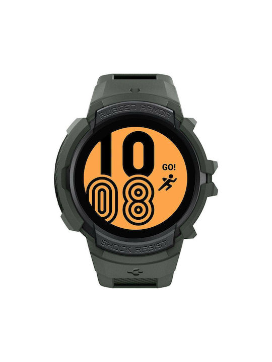 Spigen Rugged Armor ”Pro” Silikonhülle Military Green für Galaxy Watch 4 / 5 (44 mm)