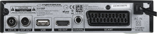Esperanza EV106P EV105 EV106P Mpeg-4 Digital Receiver Full HD (1080p) Connections SCART / HDMI / USB