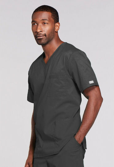 Cherokee WWE4725 Unisex Gray Medical Blouse Cotton and Polyester