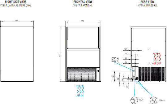 ITV Ice Makers Quasar NGQ 60A Παγομηχανή Ανάδευσης με Ημερήσια Παραγωγή 72kg & Χωρητικότητα 30kg
