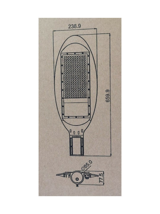 Atman Εξωτερικό Φωτιστικό LED Δρόμου 150W με Ψυχρό Λευκό Φως IP66 Ασημί