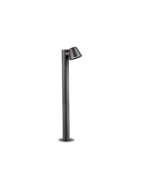 Ideal Lux Gas PT1 Outdoor Floor Lamp Small Post for Exterior Space 35W IP43 for GU10 Light Bulb Base Brown
