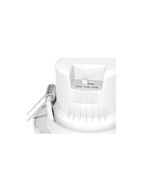 Aca Round Plastic Recessed Spot with Integrated LED and Warm White Light SMD 7W White 8.6x8.6cm. 1pcs