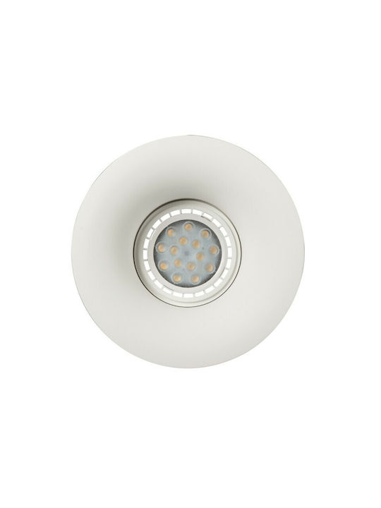 VK Lighting Rund Gips Rahmen für Spots G53 Weiß 8x8cm. 1Stück