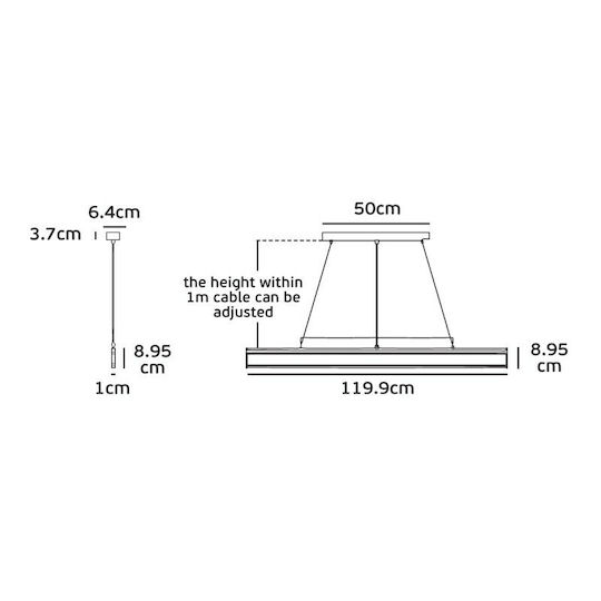 VK Lighting Commercial Linear LED Ceiling Light Natural White IP45 119.9cm