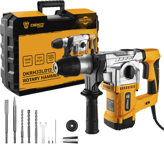 Deko Impact Demolition Hammer Electric 1250W with Chuck SDS Plus DKRH32LD12