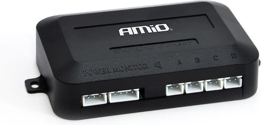 AMiO Car Parking System Back with Screen / Buzzer and 4 Sensors 22mm 12V in Silver Color