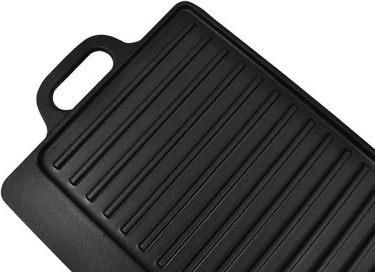 vidaXL Grill Plate Two-Sided 2pcs Non-Stick Baking Plate with Cast Iron Flat & Grill Surface 38x23cm