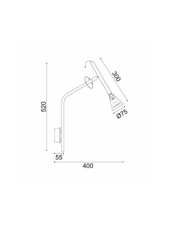 Aca Clouzot Modern Lamp Wall with Socket GU10 White 8x40x8cm