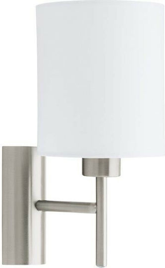 Eglo Pasteri Classic Lamp Wall with Socket E27 and Switch Silver 14.5x30.5cm