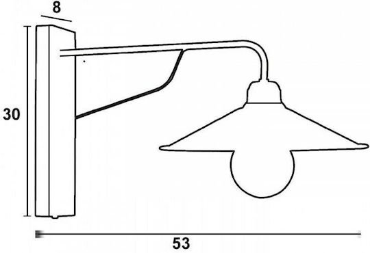 ArkoLight Industrielle Wandleuchte mit E27 Lampenbirnensockel Bronze 30x30x40cm 273-22/A1