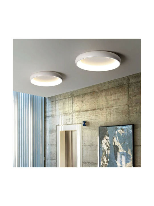 VK Lighting Πλαφονιέρα Οροφής 46εκ. Λευκή με Ενσωματωμένο LED