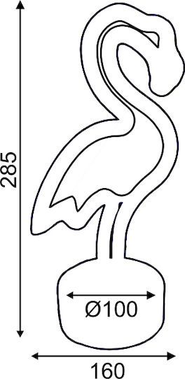 Aca Decorative Lamp Flamingo Pink