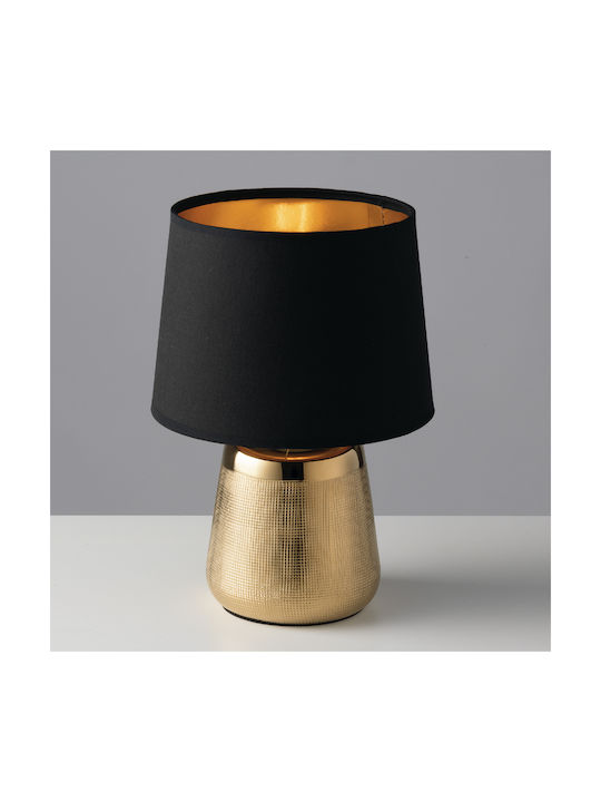 Fan Europe Ecstasy Ceramic Table Lamp for Socket E27 with Black Shade and Gold Base