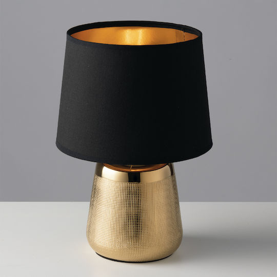 Fan Europe Ecstasy Ceramic Table Lamp for Socket E27 with Black Shade and Gold Base