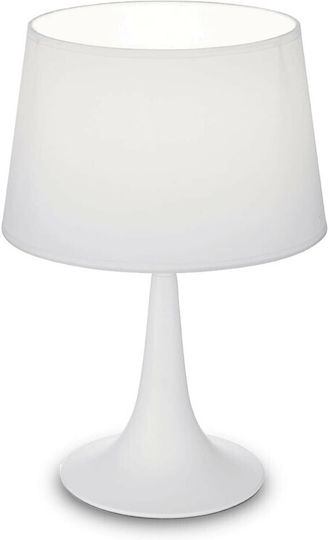 Ideal Lux Metal Table Lamp for Socket E27 with White Shade and Base