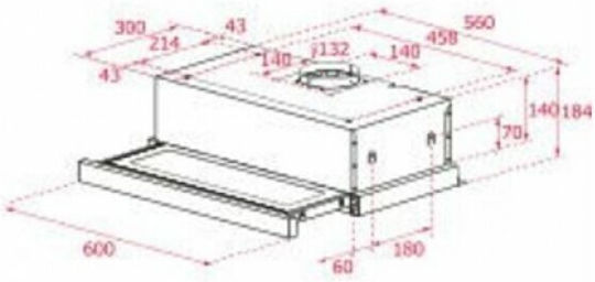 Teka CNL 6415 Sliding Vent Hood 60cm White