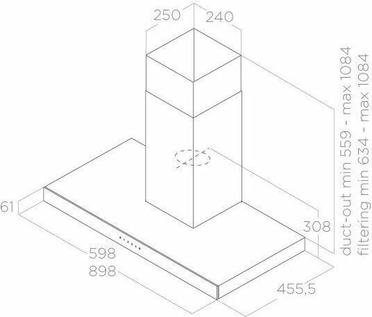 Elica Joy BLIX/A/60 Chimney Vent Hood 60cm Black