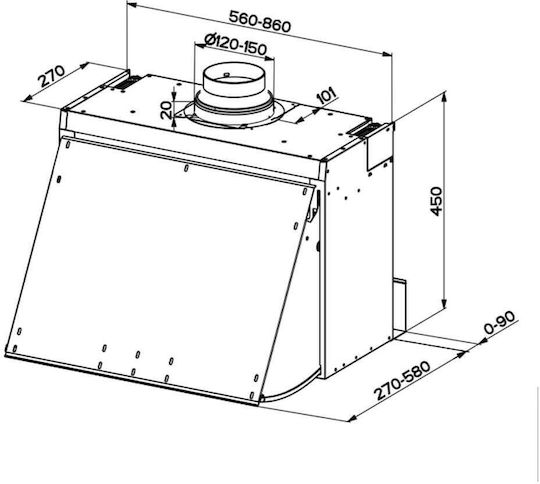 Faber 106/45 Plus Πτυσσόμενος Απορροφητήρας 60cm Λευκός