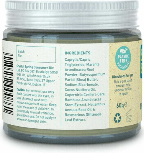 Salt of the Earth Unscented Natural Deodorant Balm without Aluminum 60gr