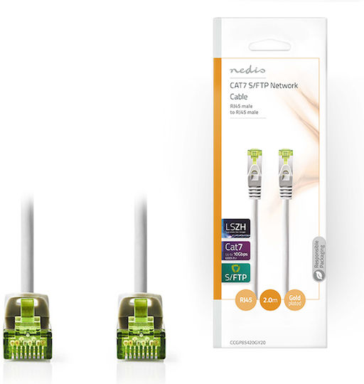 Nedis S/FTP Cat.7 10Gbps Network Cable Ethernet 2m Gray